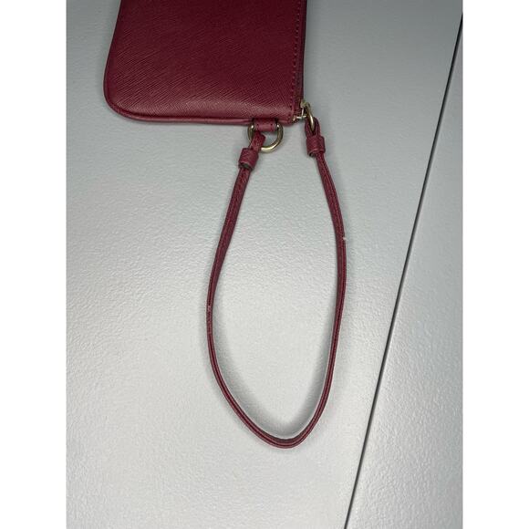 Calvin Klein Small Red Black Wristlet Wallet Strap Vegan Leather Y2K Clutch - Picture 8 of 11